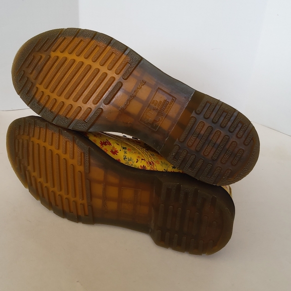 Women's Dr Martens 1460 genuine leather yellow floral combat boots - Picture 10 of 16